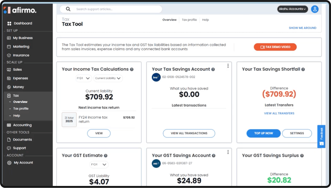 The original tax view showing every figure at once