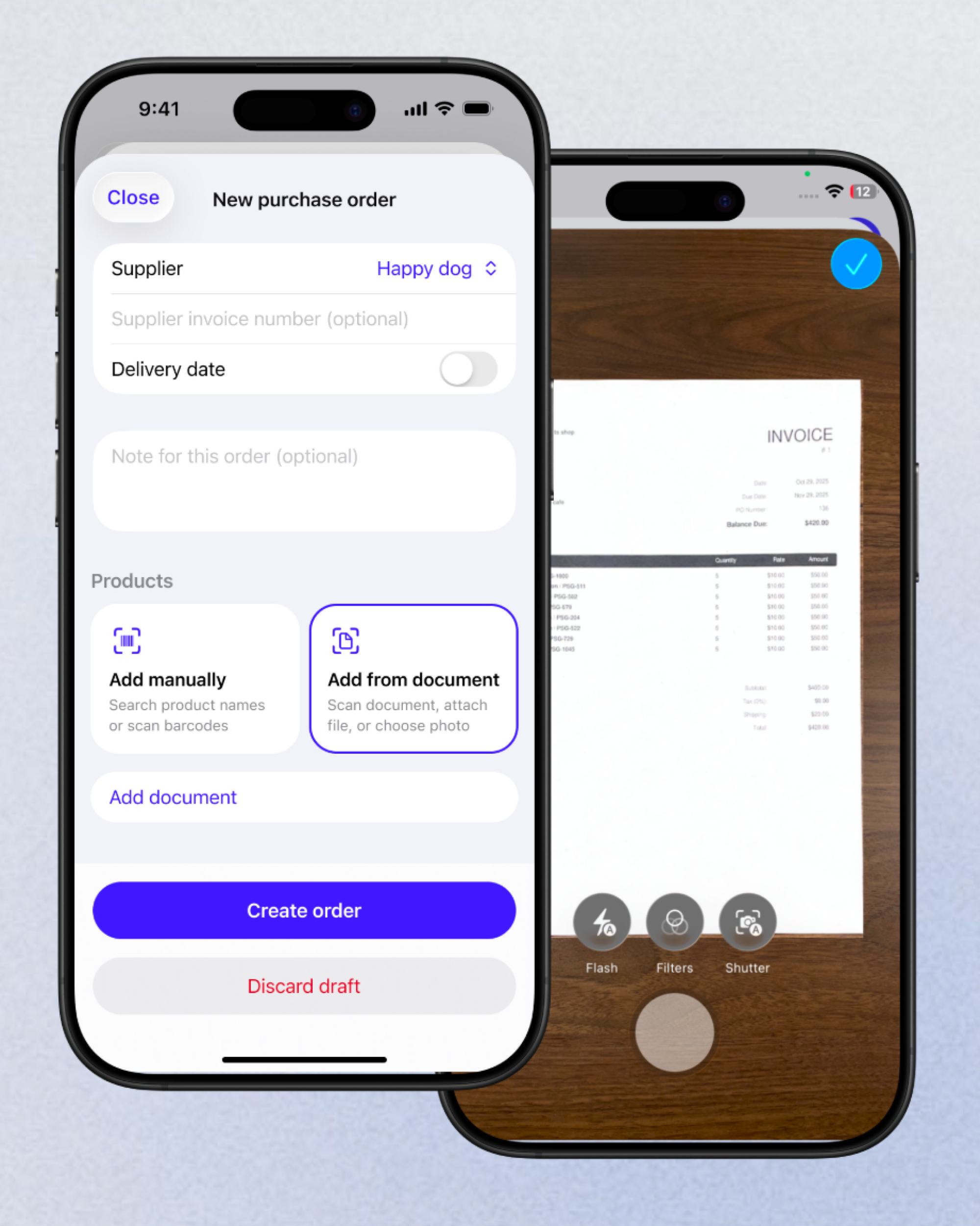 From supplier invoice to purchase order