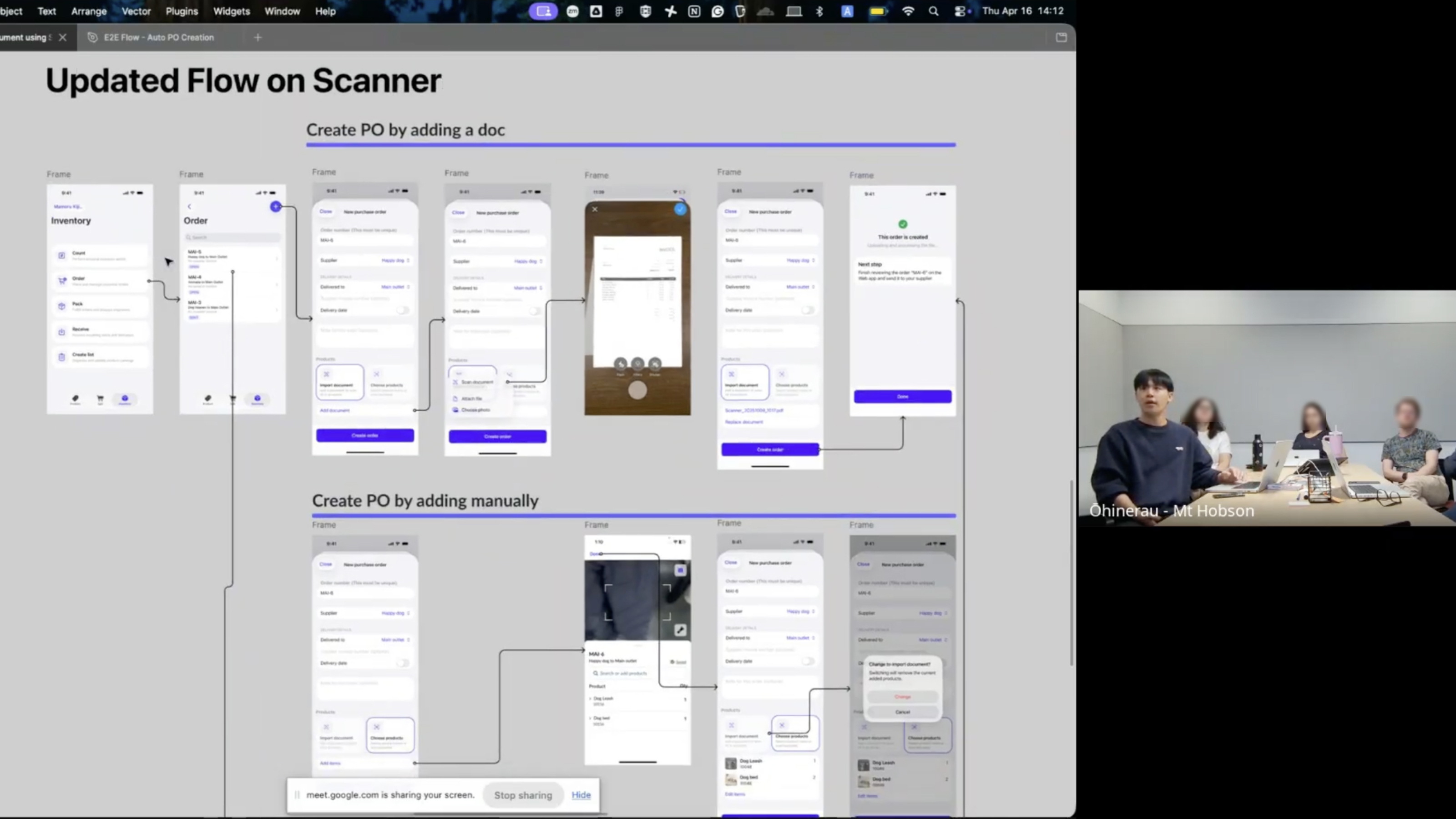 Updated Scanner flow presented during a cross-functional walkthrough